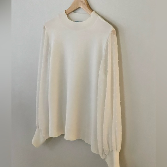 CeCe Clip Dot Sleeve Sweater Size M - Picture 4 of 8